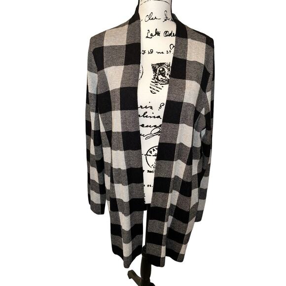 Talbots Women's Size‎ XL Open Cardigan Buffalo Plaid Super Soft NWT $99.50 Orig - Picture 1 of 8